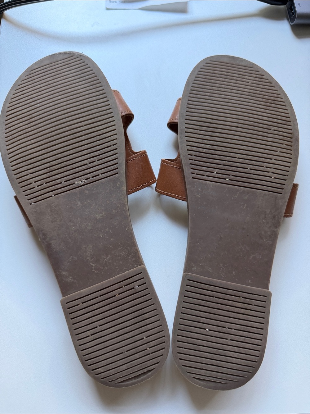 Steve Madden Cognac Cutout Slide Sandals - Picture 2 of 2